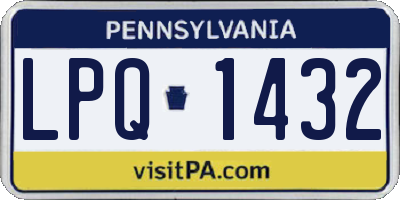 PA license plate LPQ1432