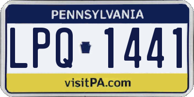 PA license plate LPQ1441