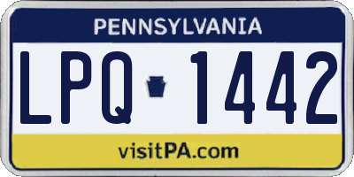 PA license plate LPQ1442