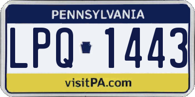 PA license plate LPQ1443