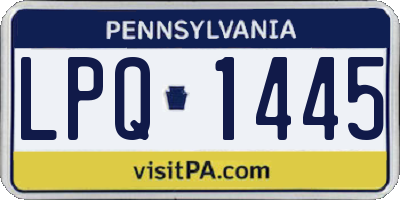PA license plate LPQ1445
