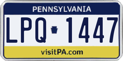 PA license plate LPQ1447