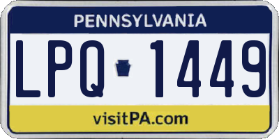 PA license plate LPQ1449