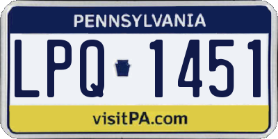 PA license plate LPQ1451