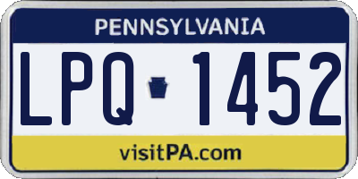 PA license plate LPQ1452