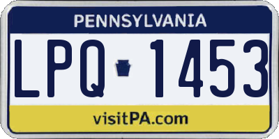 PA license plate LPQ1453