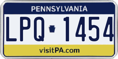 PA license plate LPQ1454