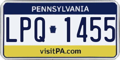 PA license plate LPQ1455