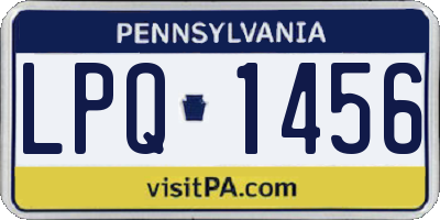 PA license plate LPQ1456
