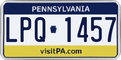 PA license plate LPQ1457