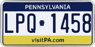 PA license plate LPQ1458