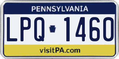 PA license plate LPQ1460