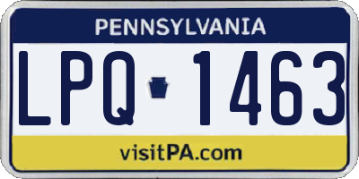 PA license plate LPQ1463
