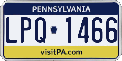 PA license plate LPQ1466