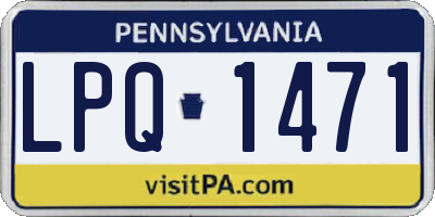 PA license plate LPQ1471