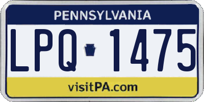 PA license plate LPQ1475