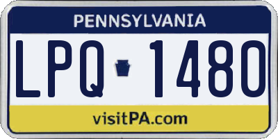 PA license plate LPQ1480