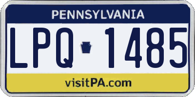 PA license plate LPQ1485