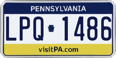 PA license plate LPQ1486