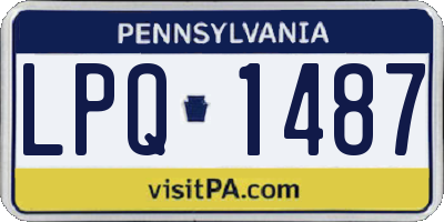 PA license plate LPQ1487