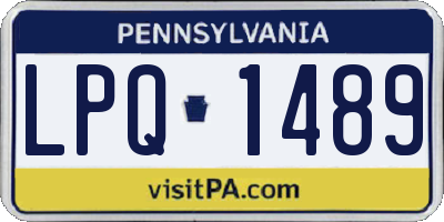 PA license plate LPQ1489