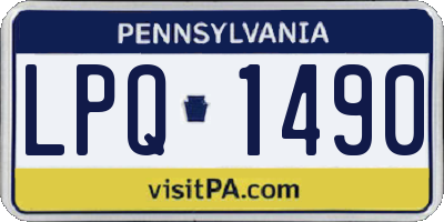 PA license plate LPQ1490