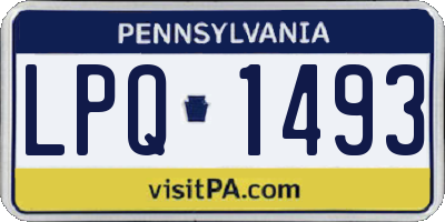 PA license plate LPQ1493