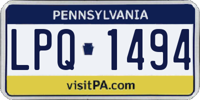 PA license plate LPQ1494
