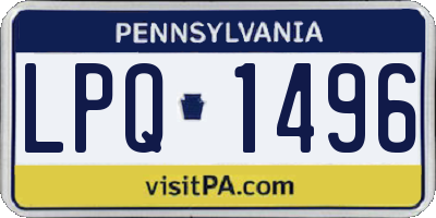 PA license plate LPQ1496