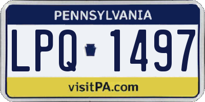 PA license plate LPQ1497