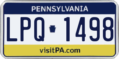 PA license plate LPQ1498