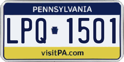 PA license plate LPQ1501