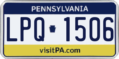 PA license plate LPQ1506