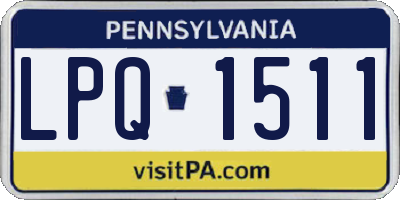 PA license plate LPQ1511