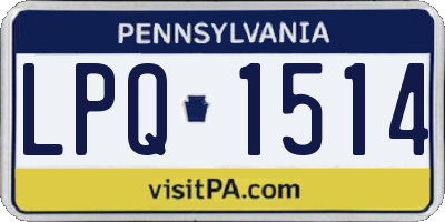 PA license plate LPQ1514
