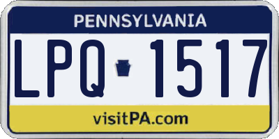 PA license plate LPQ1517