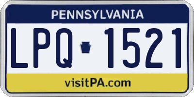PA license plate LPQ1521
