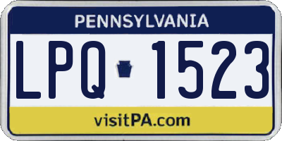 PA license plate LPQ1523