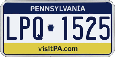 PA license plate LPQ1525