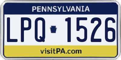 PA license plate LPQ1526
