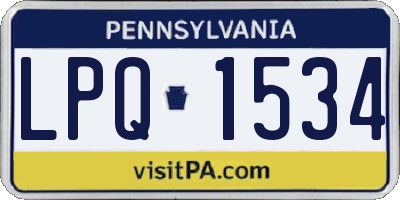 PA license plate LPQ1534