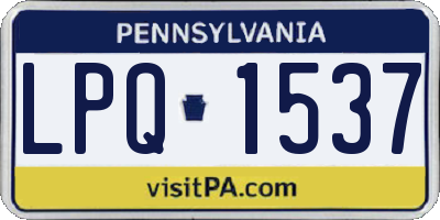 PA license plate LPQ1537
