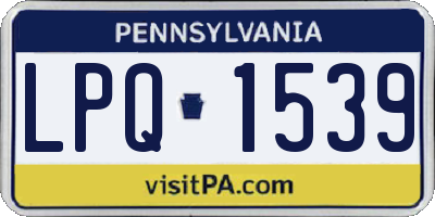PA license plate LPQ1539
