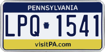 PA license plate LPQ1541