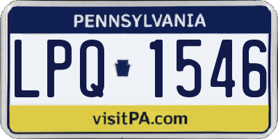 PA license plate LPQ1546