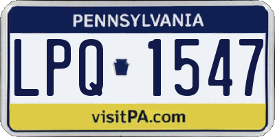 PA license plate LPQ1547