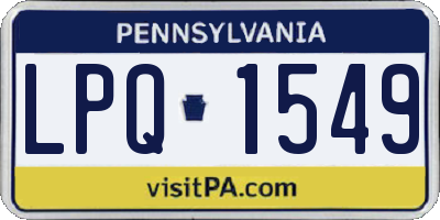 PA license plate LPQ1549