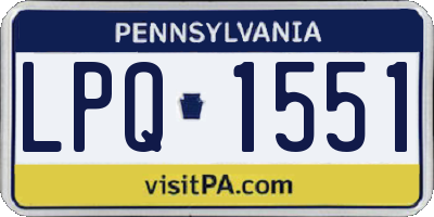 PA license plate LPQ1551