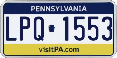 PA license plate LPQ1553