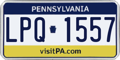 PA license plate LPQ1557